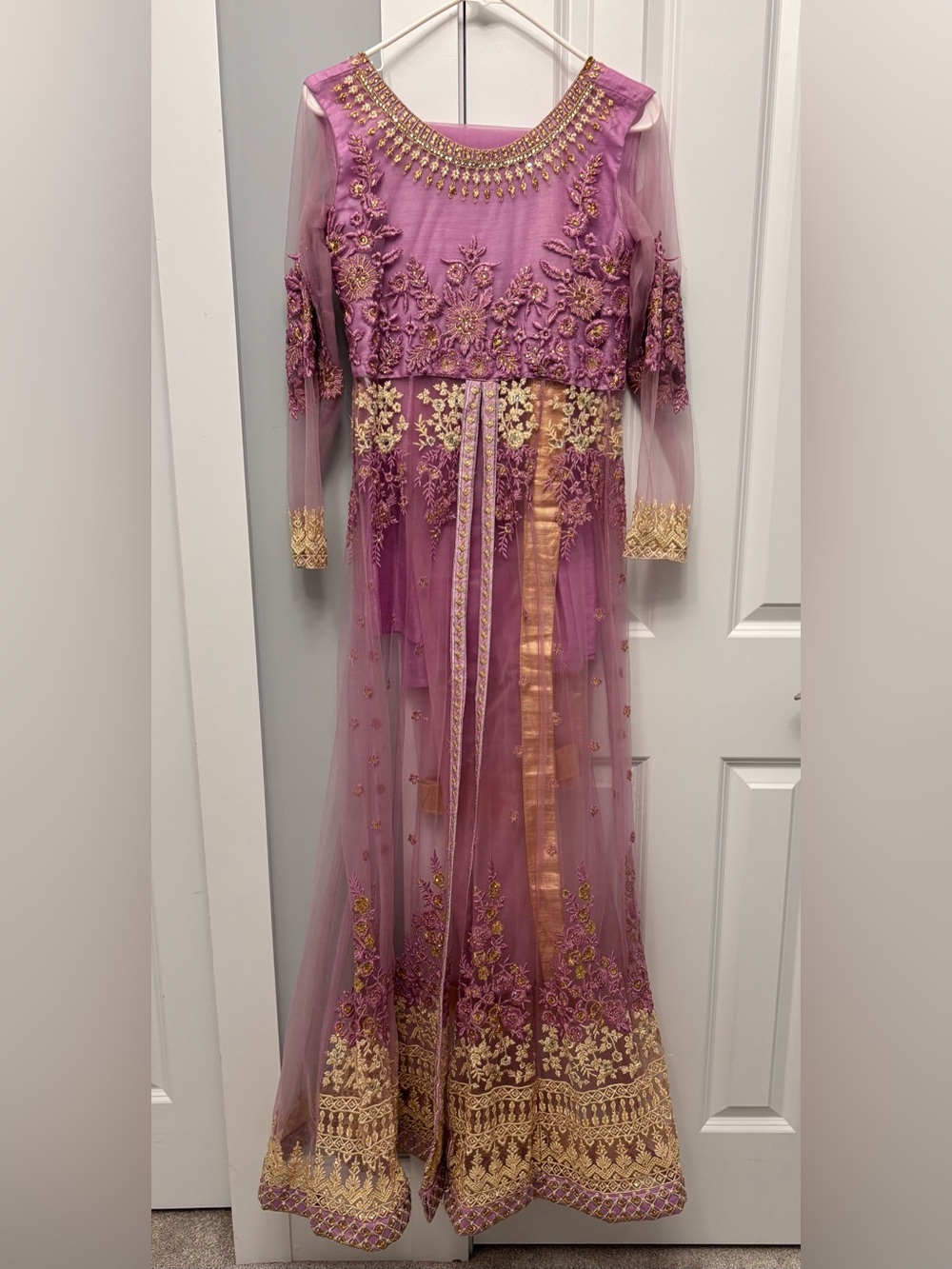 Lengha Purple & Gold Embroidered